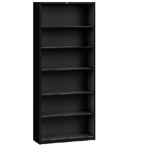 Hon, Brigade 6-Shelf Bookcase  12.63"D x 34.5"W x 81.13"H, Black, HONS82ABC