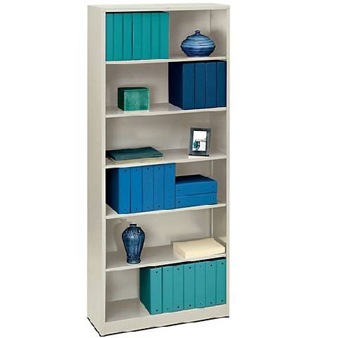 Hon, Brigade 6-Shelf Bookcase  12.63"D x 34.5"W x 81.13"H, Light Gray, HONS82ABC