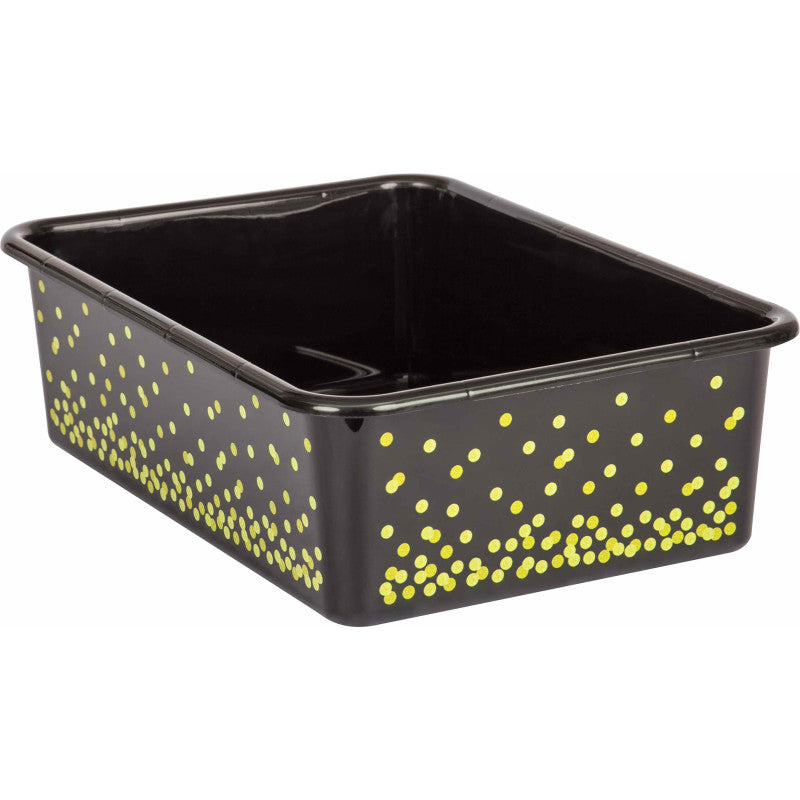 Black Confetti Large Plastic Storage Bin