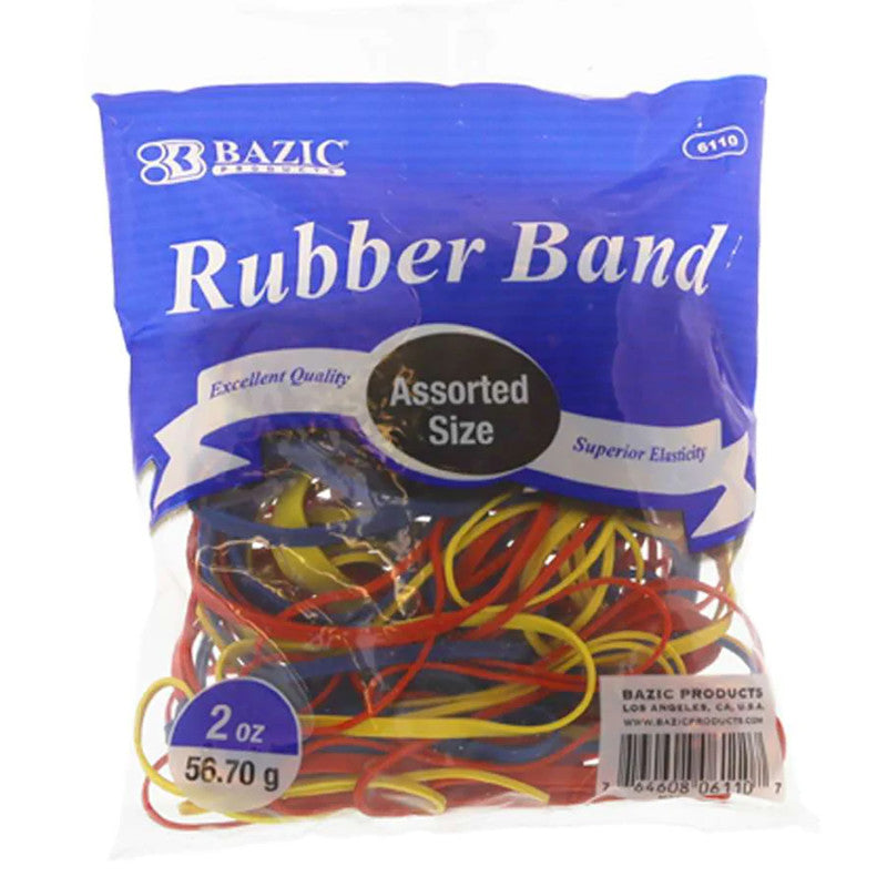 Rubber Bands, 2oz./56.70g, Assorted Sizes & Colors
