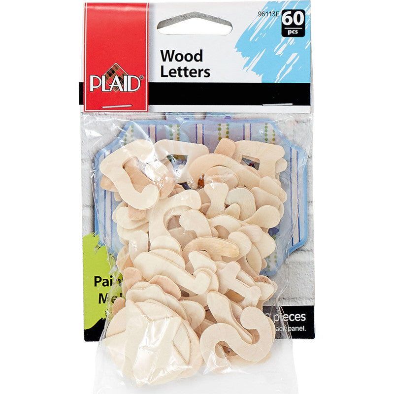1" Wood Letters, 60 Pieces