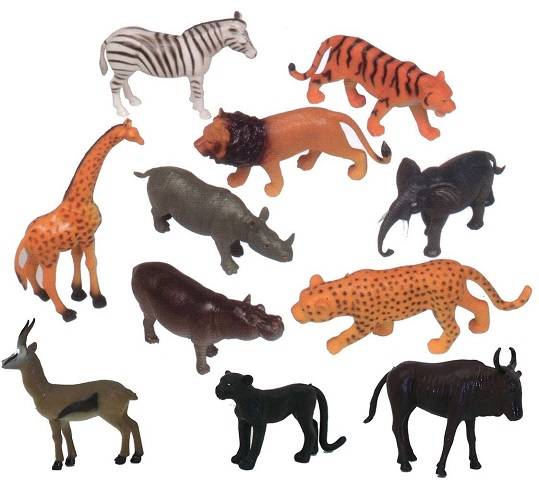 Wild  Animal Playset, 6" H. set of 11