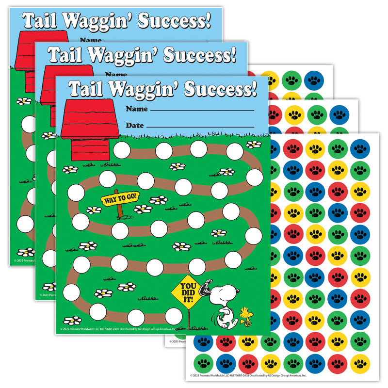 Peanuts&reg; Mini Reward Charts with Stickers, 36 Per Pack, 3 Packs