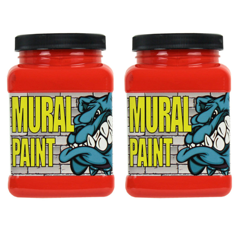 Mural Paint, Pint, Fury (Orange), Pack of 2