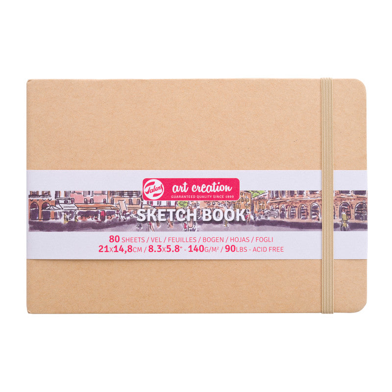 Sketchbook, 80 Sheets, 90lbs, Kraft Cover, 8.3" x 5.8" (A5)