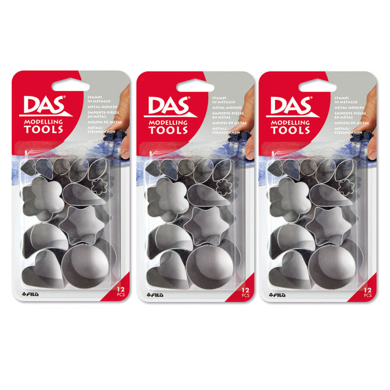 Modeling Clay Tools, Metal Cutters, 12 Pieces Per Set, 3 Sets