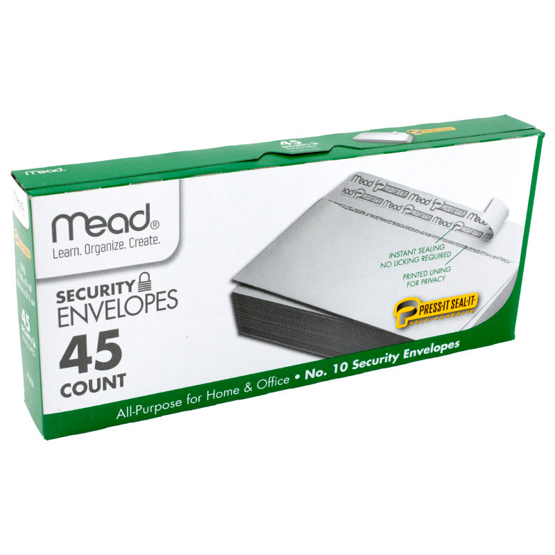 Press-It Seal-It&reg; Security Envelopes, #10, Pack of 45