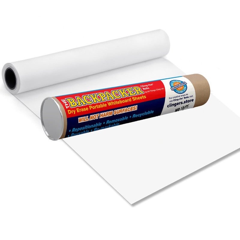 Backpacker Cling-rite&reg; Roll, 12" x 18" Perforated Sheets, 30 Dry-Erase Sheets