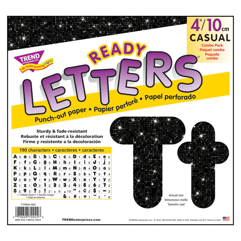 Black Sparkle 4" Casual Combo Ready Letters&reg;