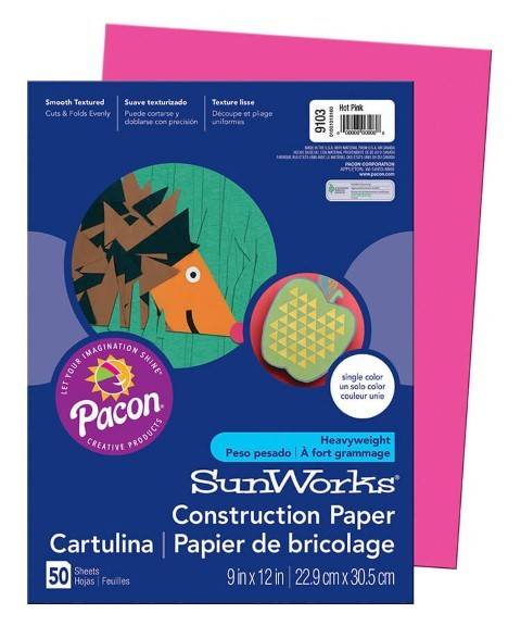 Pacon Construction Paper 9" x 12" 50 Sheets Per Pack