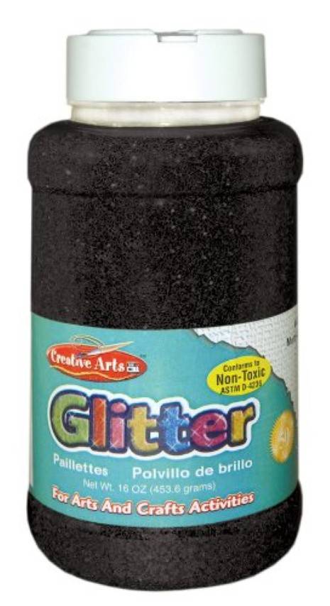 Creative Arts Craft Glitter, 16 Ounce Bottle Black