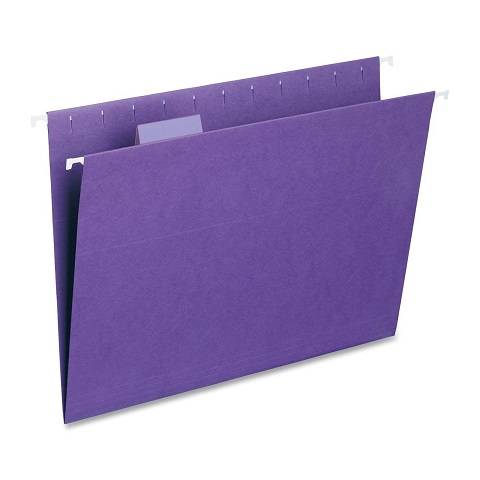 Hanging File Folder with Tab, 1/5-Cut Adjustable Tab, Legal Size, Violet , 25 per Box