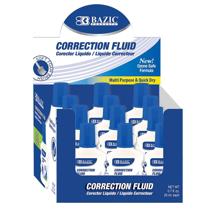 Correction Fluid with Foam Brush, 0.7 fl oz (20 mL)