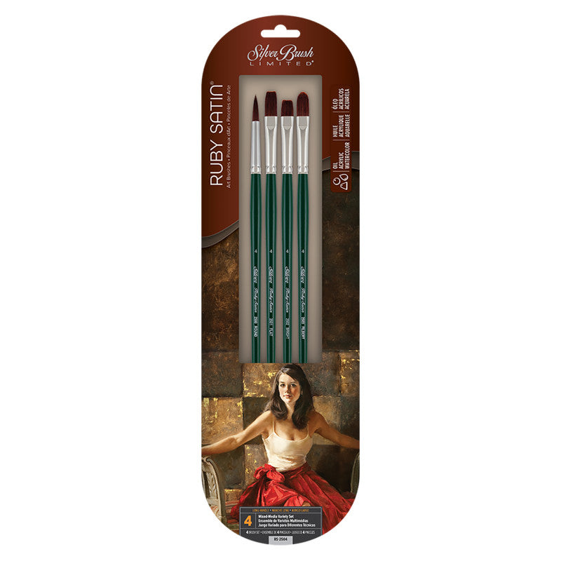 Ruby Satin&reg; 4-Piece LH Brush Set