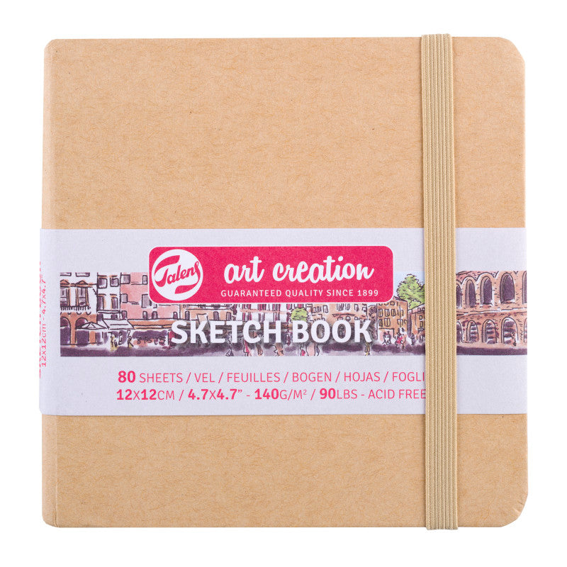 Sketchbook, 80 Sheets, 90lbs, Kraft Cover, 4.7" x 4.7"