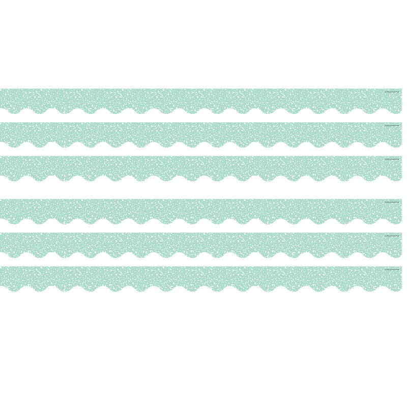 Composition Green Scalloped Border Trim, 35 Feet Per Pack, 6 Packs