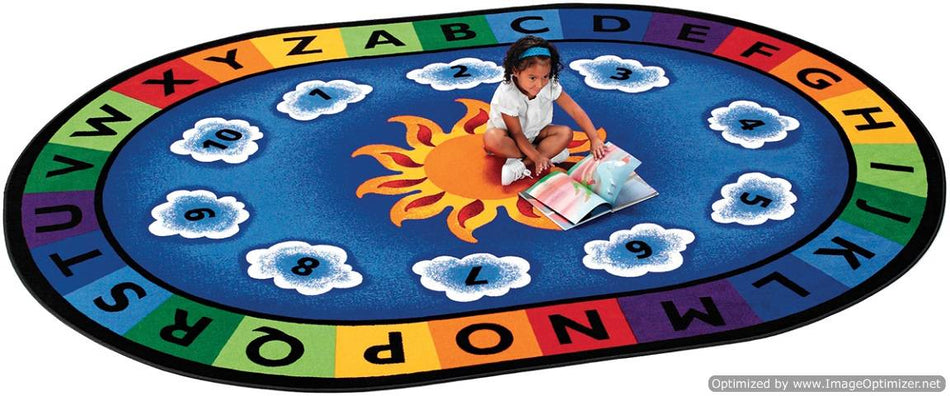 Kids Sunny Day Learn & Play, Carpet,  4'5" x 5'10"  Oval