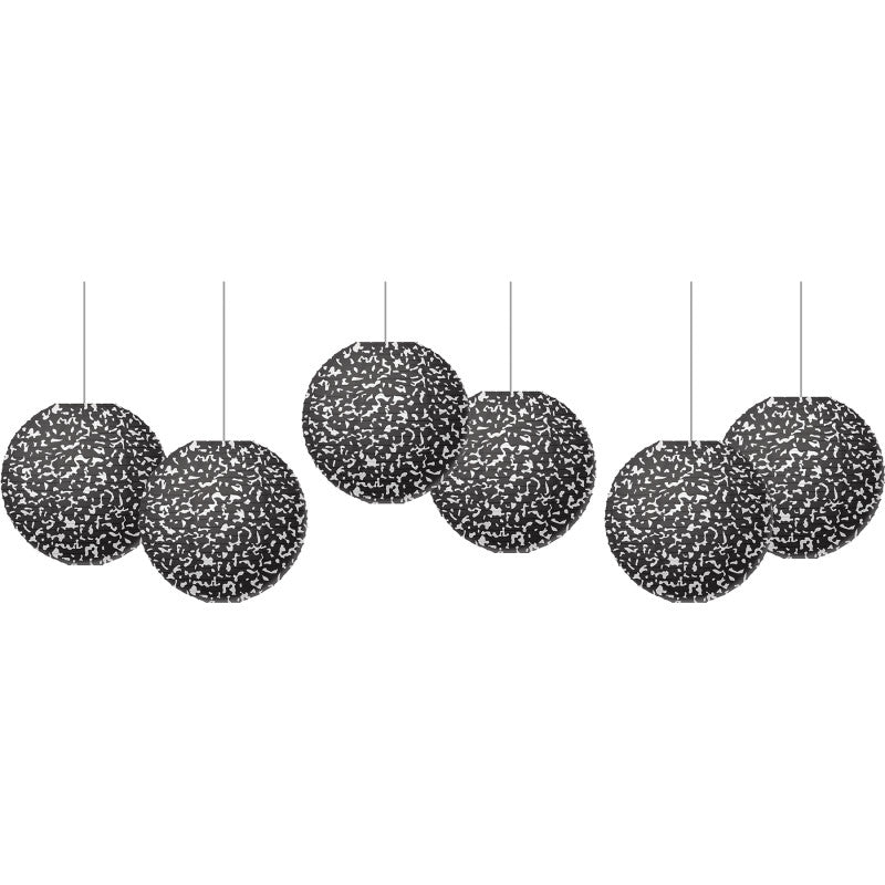 Composition 8" Hanging Paper Lanterns, Pack of 6
