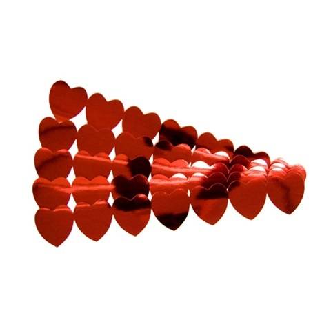 Hygloss Hearts Sticker Strips: 5 Red Strips, Metallic