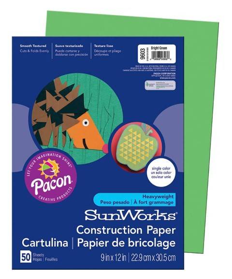 Pacon Construction Paper 9" x 12" 50 Sheets Per Pack