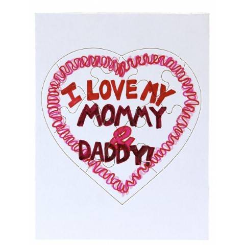 Compoz-A-Puzzle® Blank 8 Piece Heart Shape Puzzles, 6" x 8"  White - 24/ Pkg.