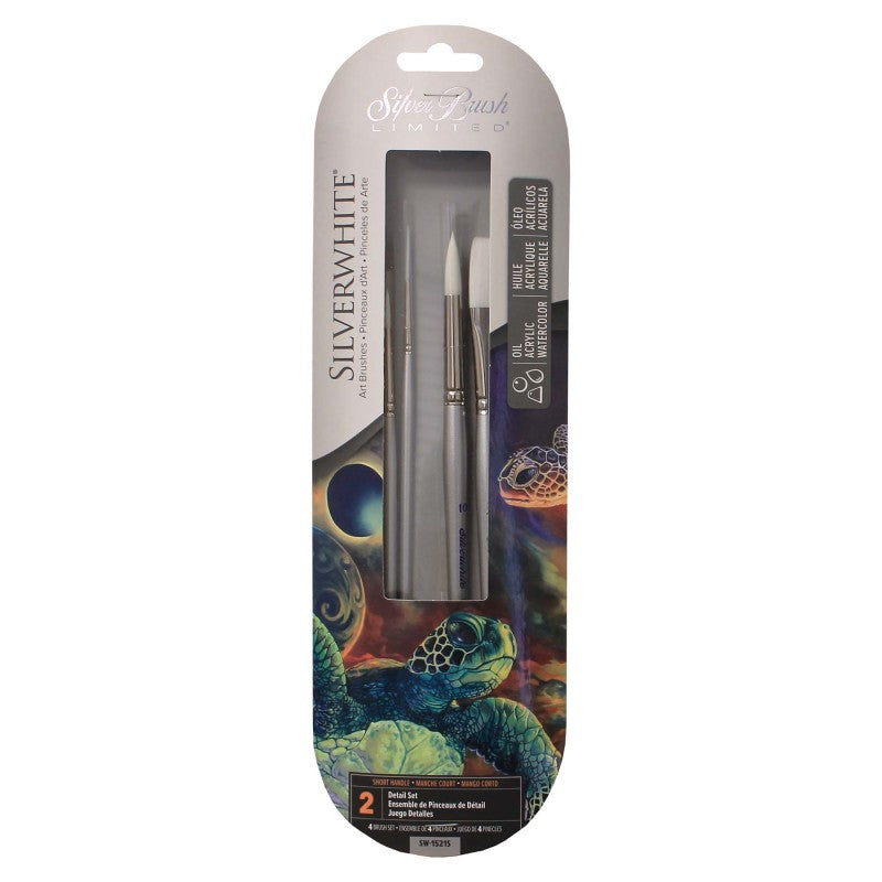 Silverwhite&reg; Short Handle BETTER 4-Piece W/C Brush Set