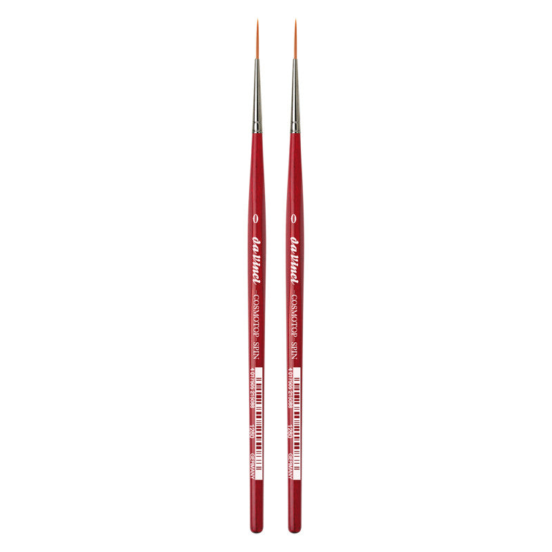 COSMOTOP-SPIN Rigger Brush, Synthetic, Acrylic & Watercolor, Pointed Liner, Series 5880, Size 0, Pack of 2