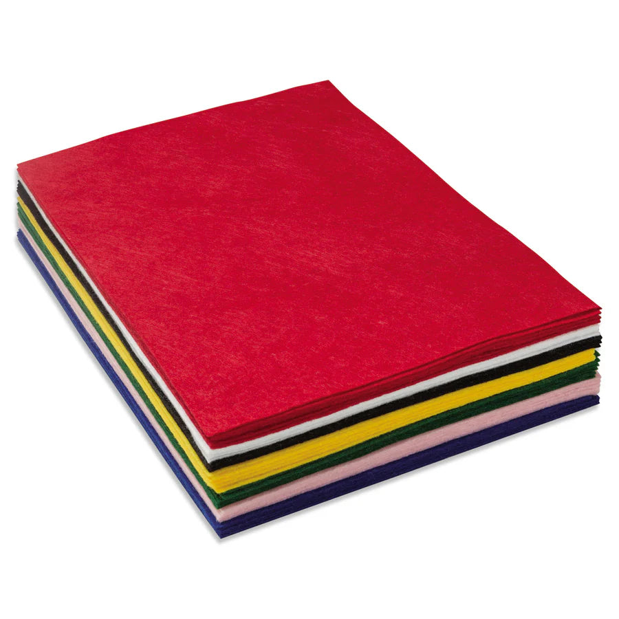Acrylic Felt Sheets, 9" x 12", PRIMARY COLORS Assortments,  24-Pack