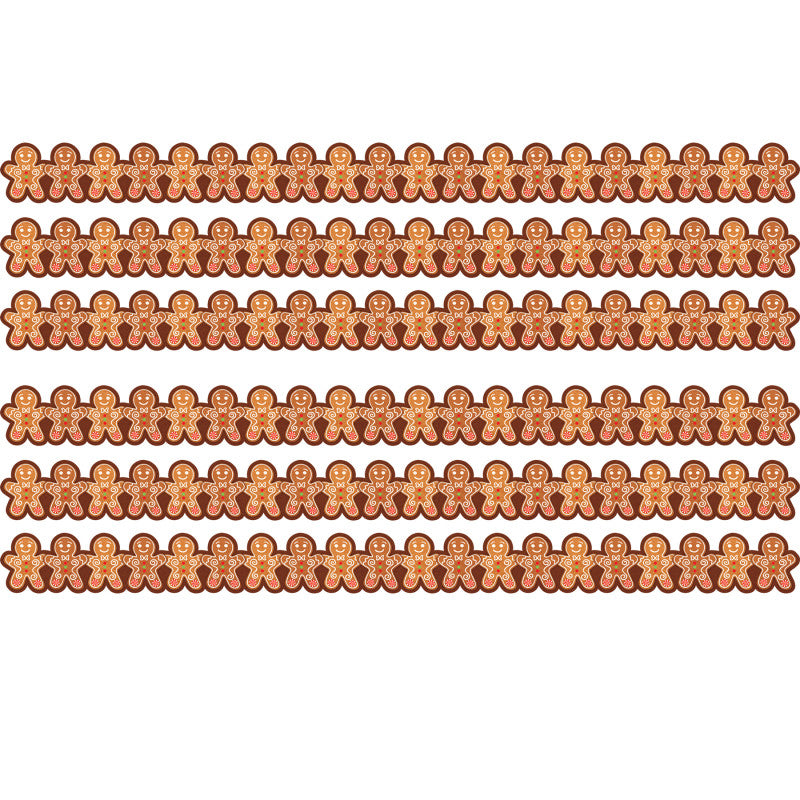 Gingerbread Cookies Die-Cut Border Trim, 35 Feet Per Pack, 6 Packs