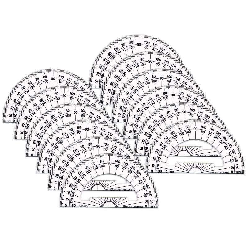 Protractor Plastic, 4-Inch, Pack of 12
