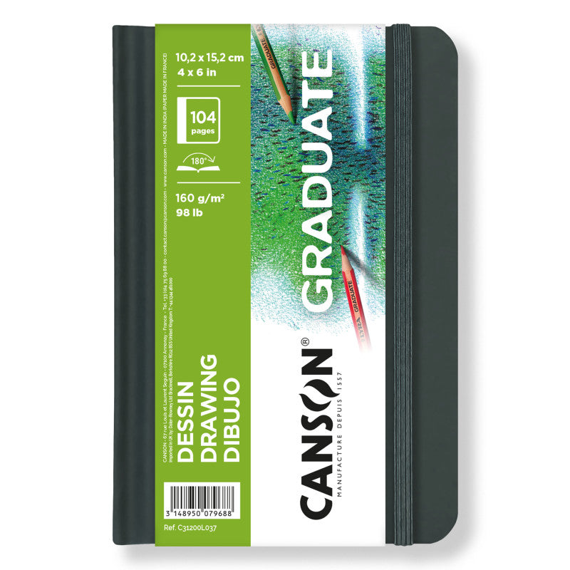 Graduate Drawing Art Book, Hard Cover Binding, 52 Sheet, 4x6 inch, 1 Count