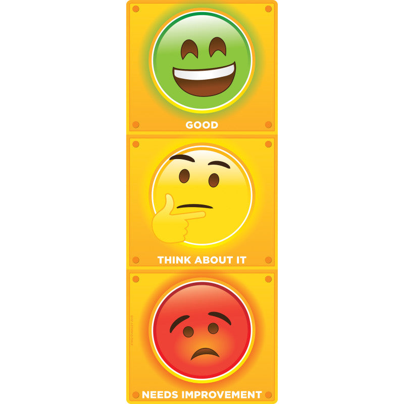 Smart Poly&trade; Clip Chart w/Grommet, 9" x 24", Stop Light Personal Behavior