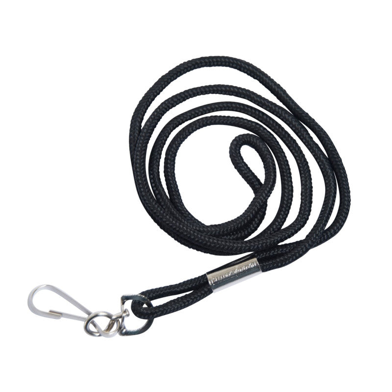 Standard Lanyard, Rope Style, J Hook, Black, Pack of 12