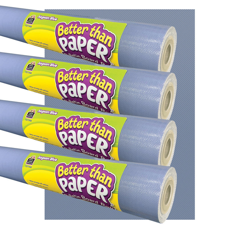 Better Than Paper&reg; Bulletin Board Roll, 4' x 12', Aegean Blue, 4 Rolls