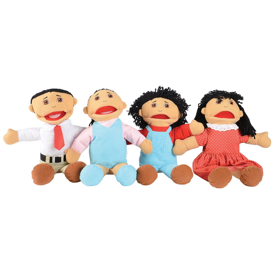 "Full Bodied" Open Mouth Hand Puppets - Asian Family - Set of 4