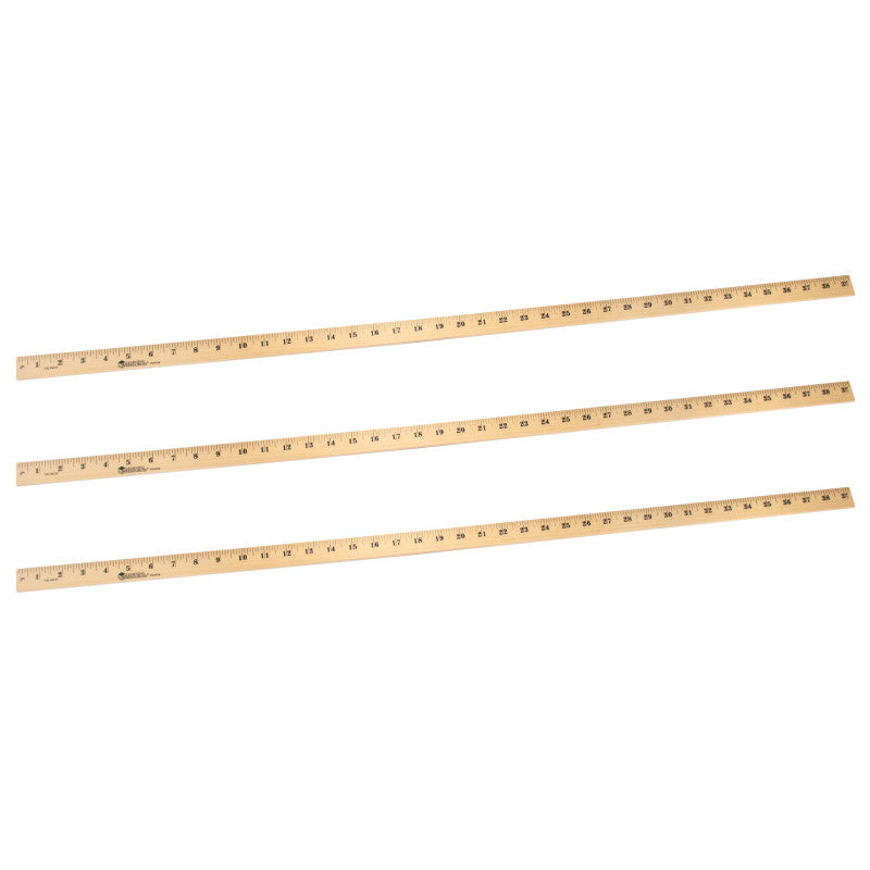 Wooden Meter Stick, Plain Ends, Pack of 3