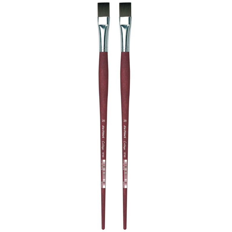 COLLEGE Student Brush, Synthetic, Acrylic & Oil, Flat, Series 8740, Size 20, Pack of 2
