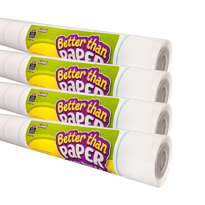 Better Than Paper&reg; Bulletin Board Roll Lined, 4-Pack