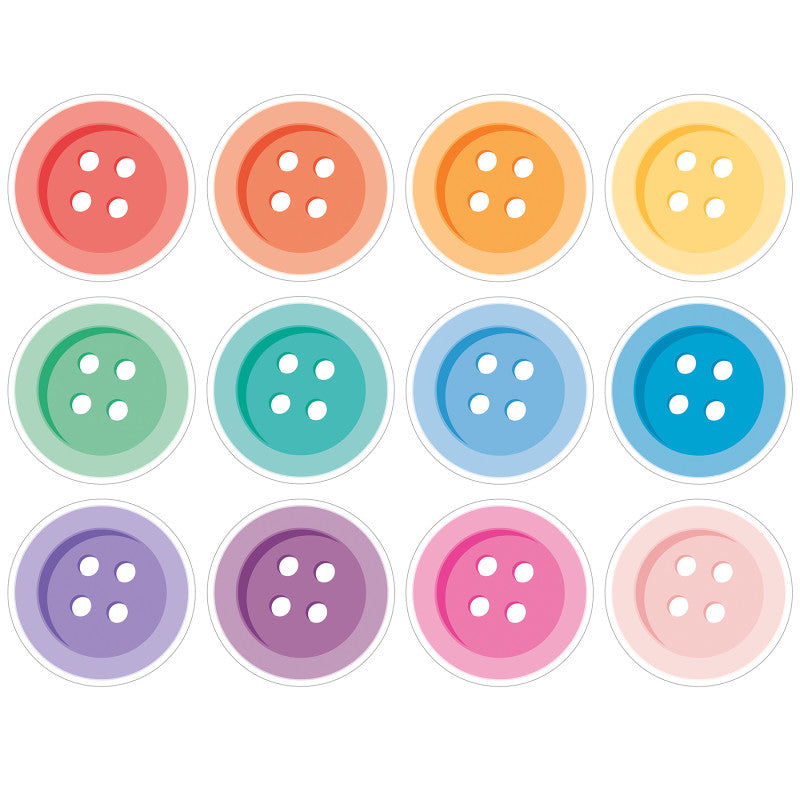 Crafty and Cool Buttons Cutouts, Pack of 36