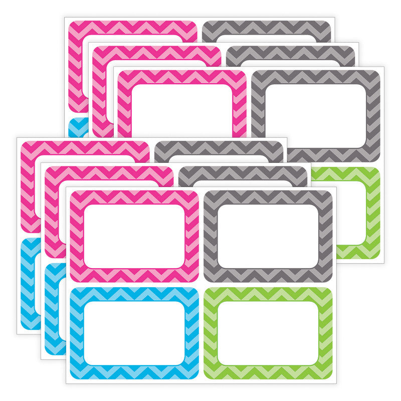 Chevron Name Tags, Assorted, 36 Per Pack, 6 Packs