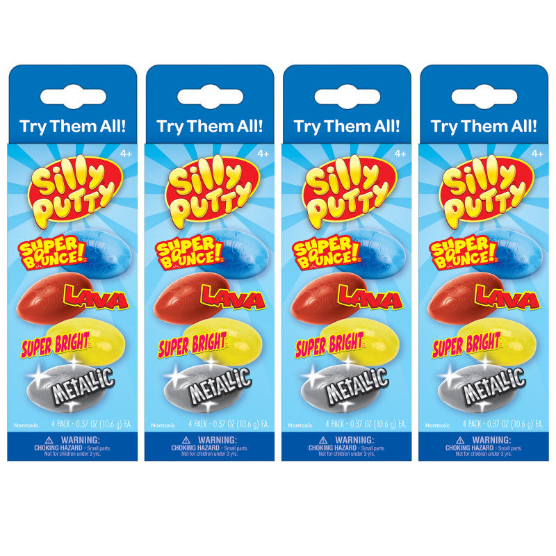 Silly Putty Variety Pack, 4 Per Pack, 4 Packs