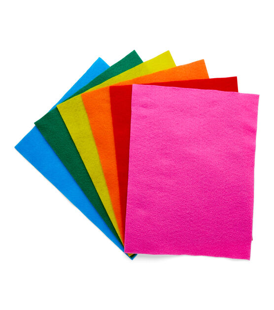 Acrylic Felt Sheets, 9" x 12", BRIGHT COLORS Assortments, 24-Pack