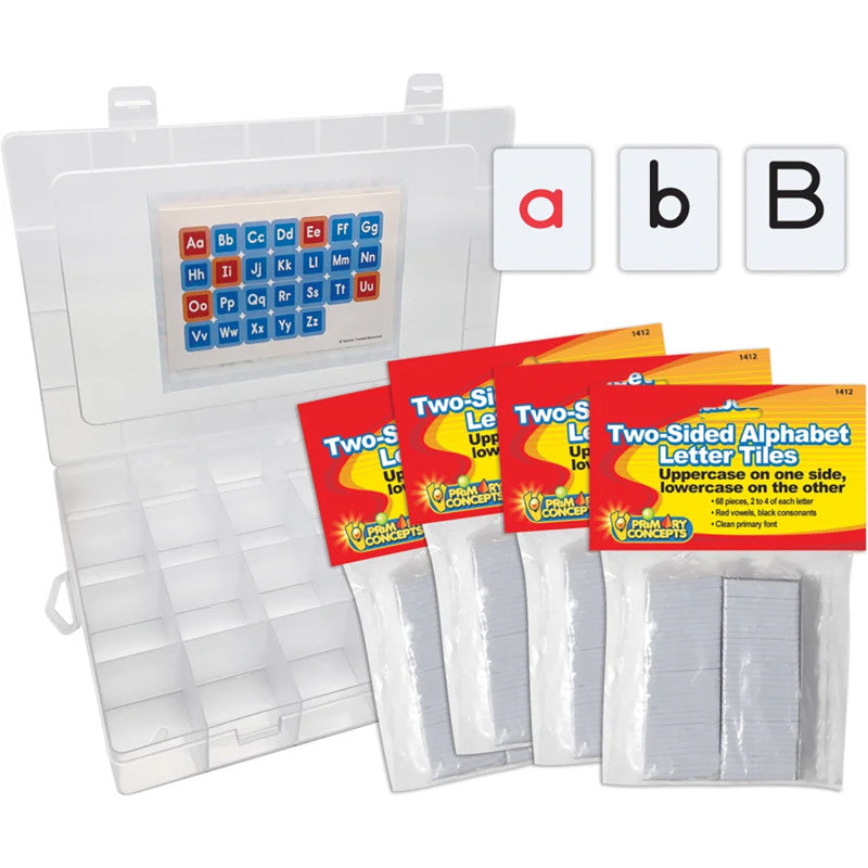 Two-Sided Alphabet Letter Tiles, 4 Sets, 272 Pieces