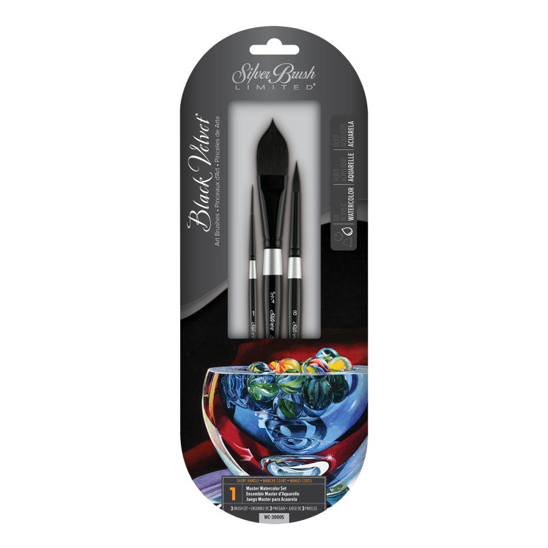 Black Velvet&reg; Watercolor, 3 Brushes