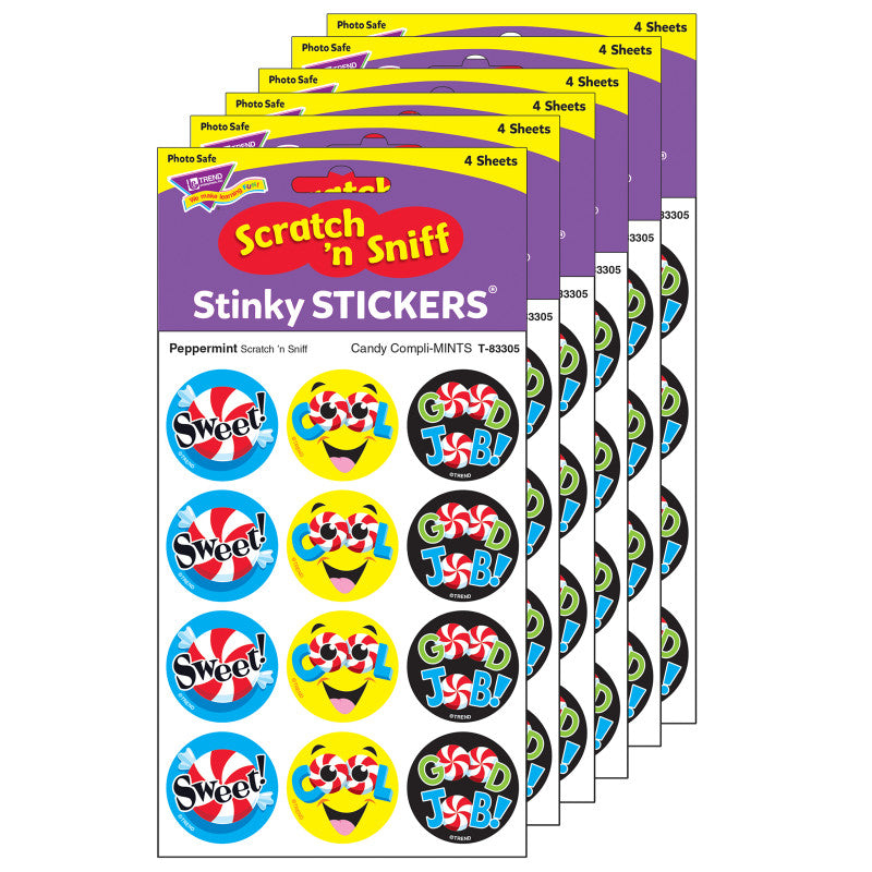 Candy Compli-MINTS/Peppermint Stinky Stickers&reg;, 48 Per Pack, 6 Packs