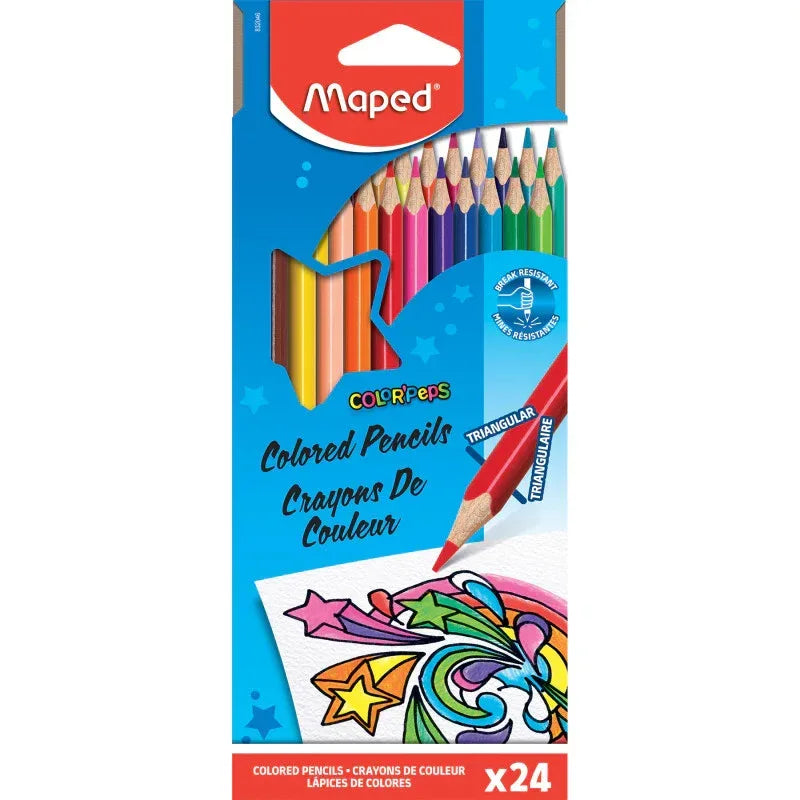 Color'Peps Triangular Colored Pencils, Pack of 24 – Gramco School Supplies