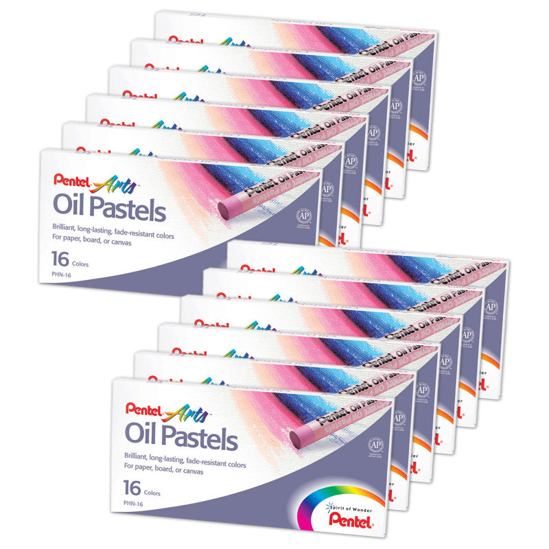 Oil Pastel Set, 16 Colors, 12 Sets