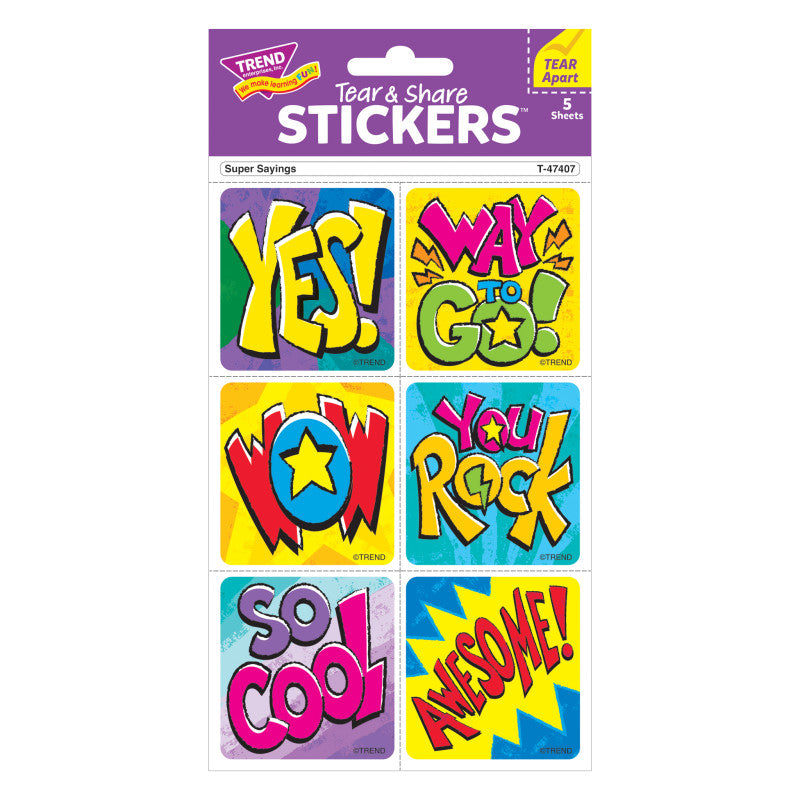 Super Sayings Tear & Share Stickers&reg;, 30 Count