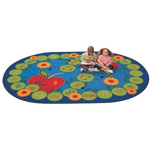 ABC Caterpillar Rug  Oval Shape