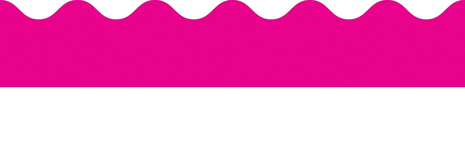 Rolled Scalloped Borders 2-1/4" Wide x 65 feet roll  - Hot Pink  (Carson Dellosa 108470)